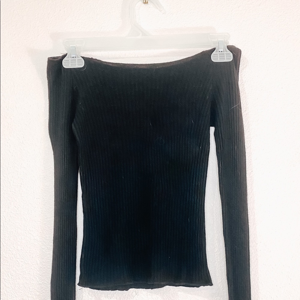 Brandy Melville off-the-shoulder long sleeve top